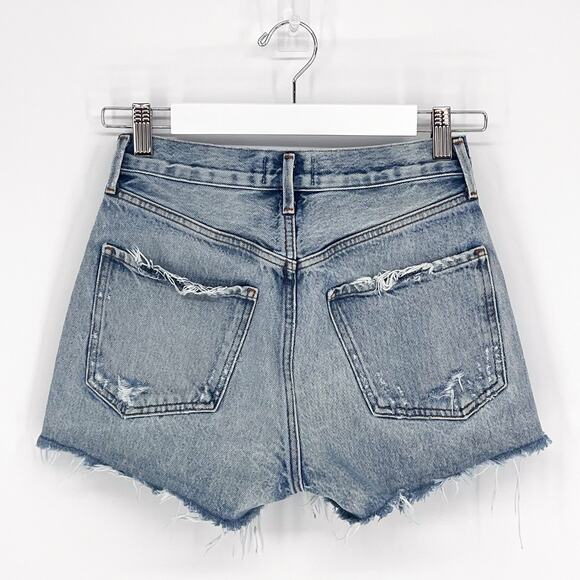 AGOLDE Jaden Cut Off Denim Shorts Women’s 25 Surreal Light Wash Distressed - Picture 5 of 5